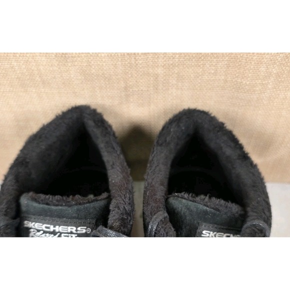 Skechers Bikers Totem Pole Black Suede Faux Fur Ankle Boots Womens Size 10 - Picture 8 of 10